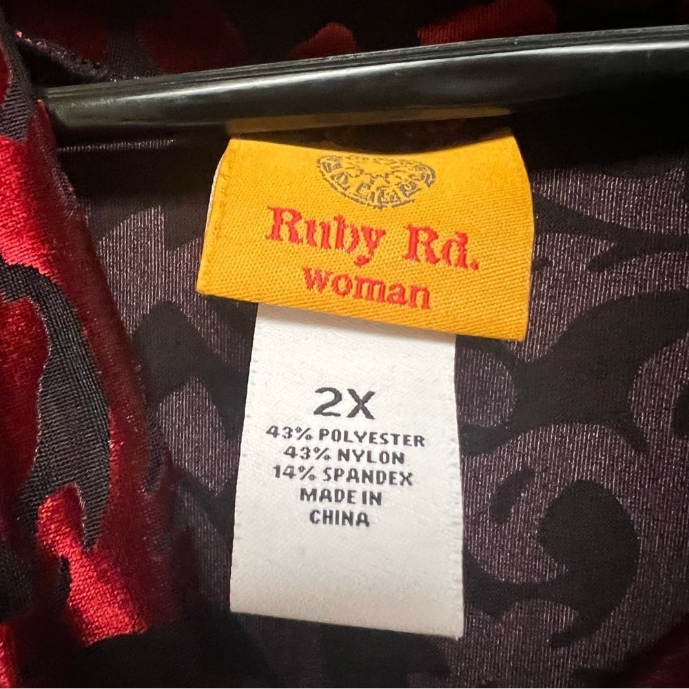 # Ruby Rd. 2X flocked cowl neck Top - Picture 2 of 3